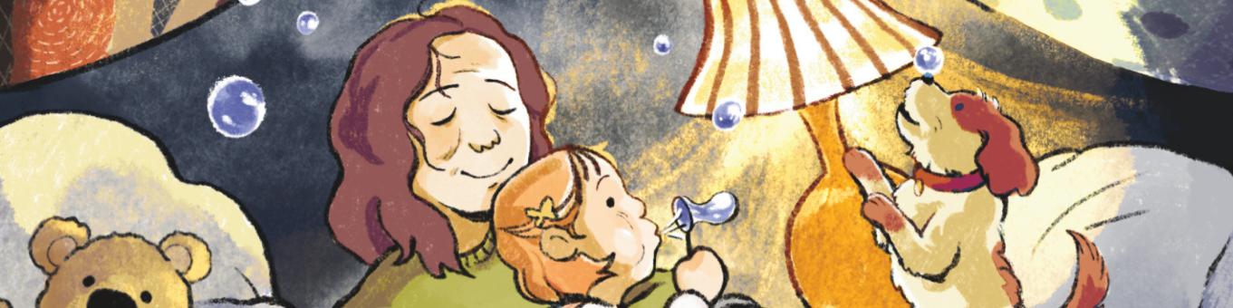 Comic of Mom and child in a pillow fort.