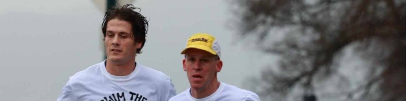 Scott R. (left) runs in the Vancouver Sun Run with YWCA Health & Fitness Club member Jaime C. 