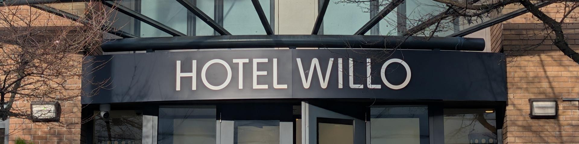 Front entrance of Hotel Willo on Vancouver’s Beatty Street.