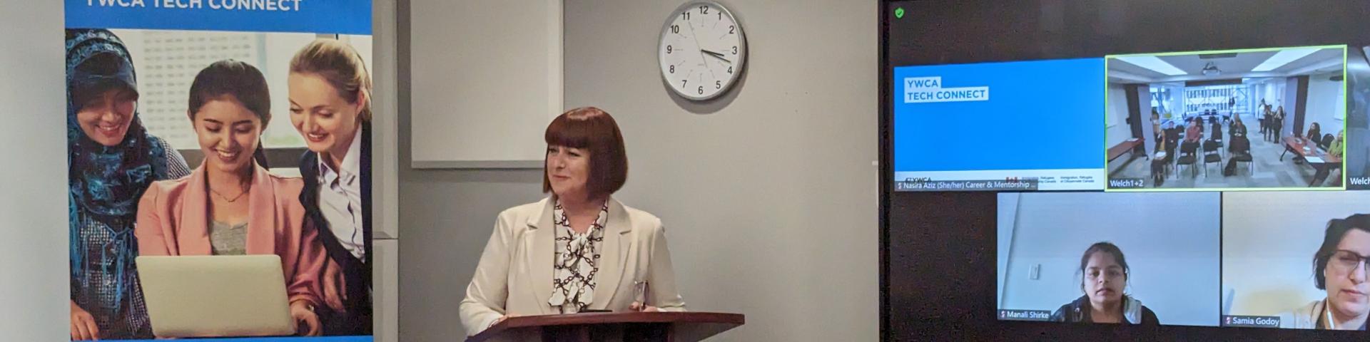 Marie-France Lalonde, Parliamentary Secretary to the Minister of Immigration, Refugees and Citizenship announcing 