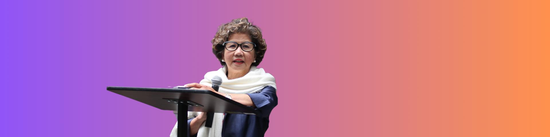 Sandy So at the YWCA Sandy So Vista Grand Opening.