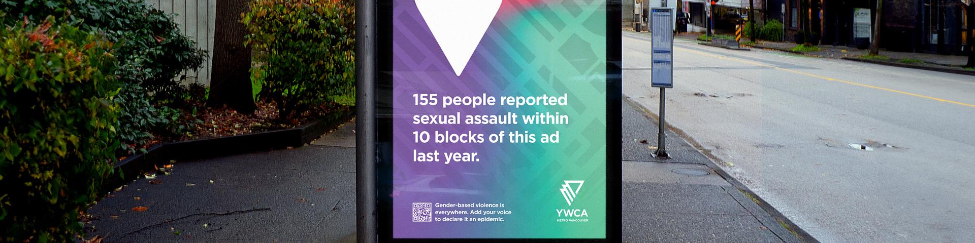 YWCA Close to home bus shelter Ad photo