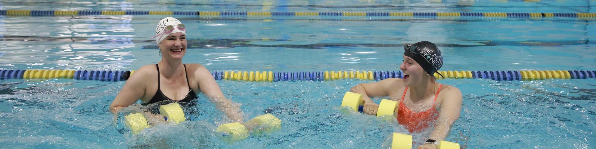 Aquafit lesson at the YWCA Health + Fitness Centre pool.