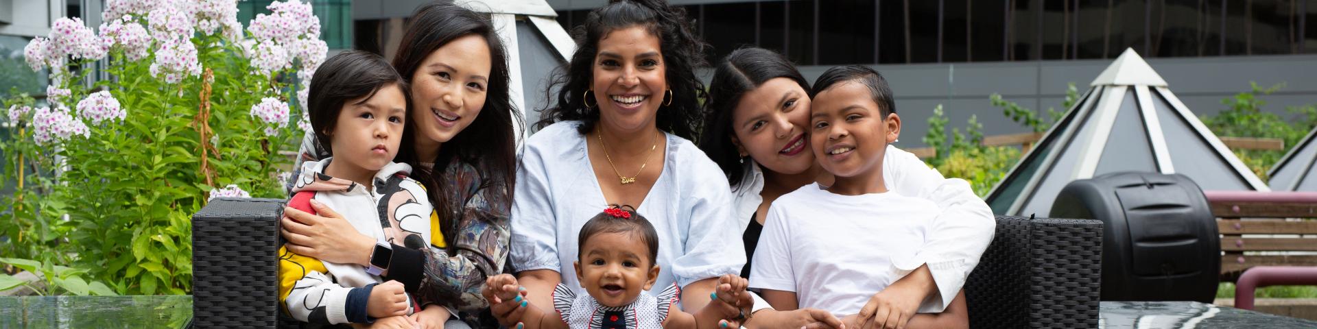 YWCA Program Participants at the Rooftop Garden 