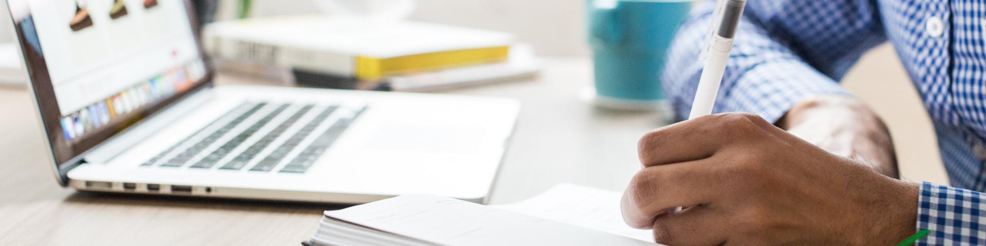 Man working on resume