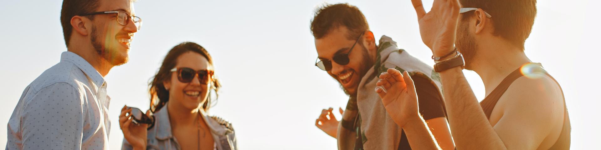 Group of young People Having Fun Together Under the Sun