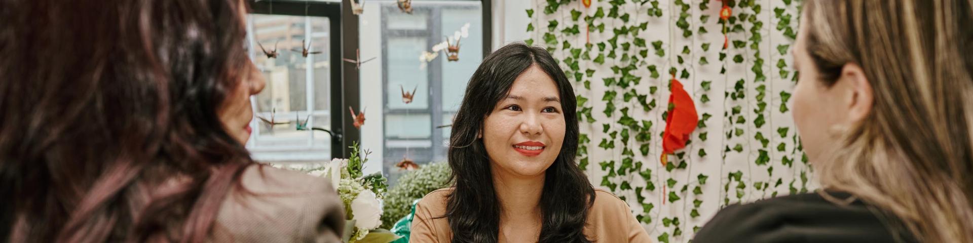 Women together in a meeting