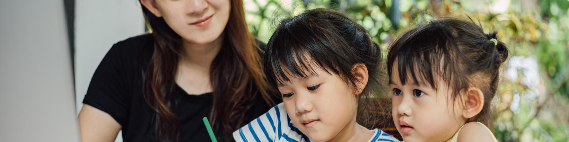 Family using the Computer