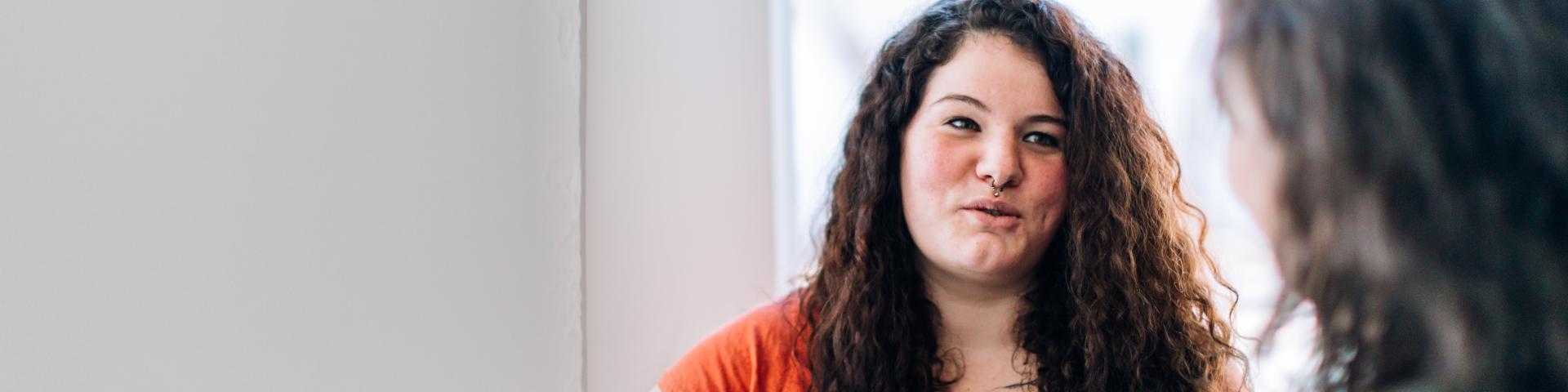 Women talking to each other