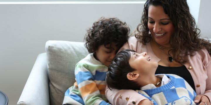 Mom and sons