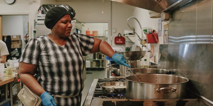 A meal is prepared at YWCA Crabtree Corner.  