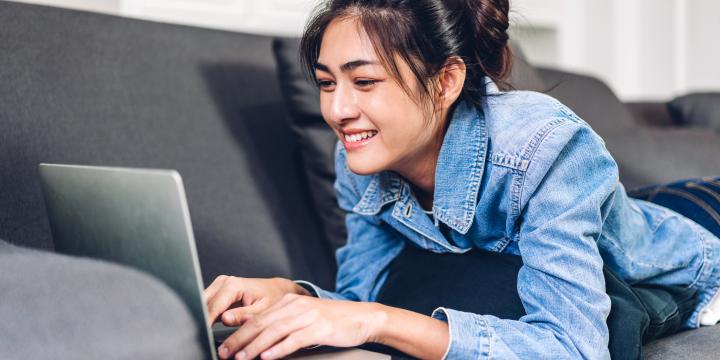 woman on video call