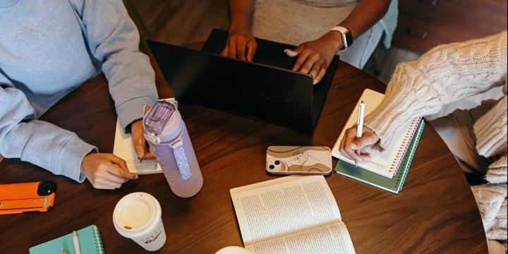 Students studying