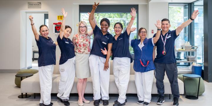 Leanne, Housekeeping Manager (third from the right), with a group of Housekeeping Attendants.