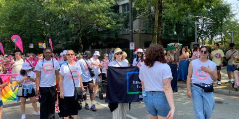 YWCA BC employees march at the Vancouver Pride Parade