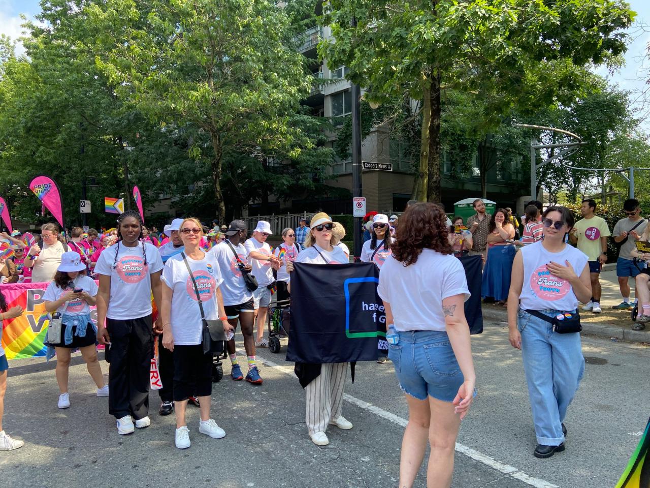 YWCA BC employees march at the Vancouver Pride Parade