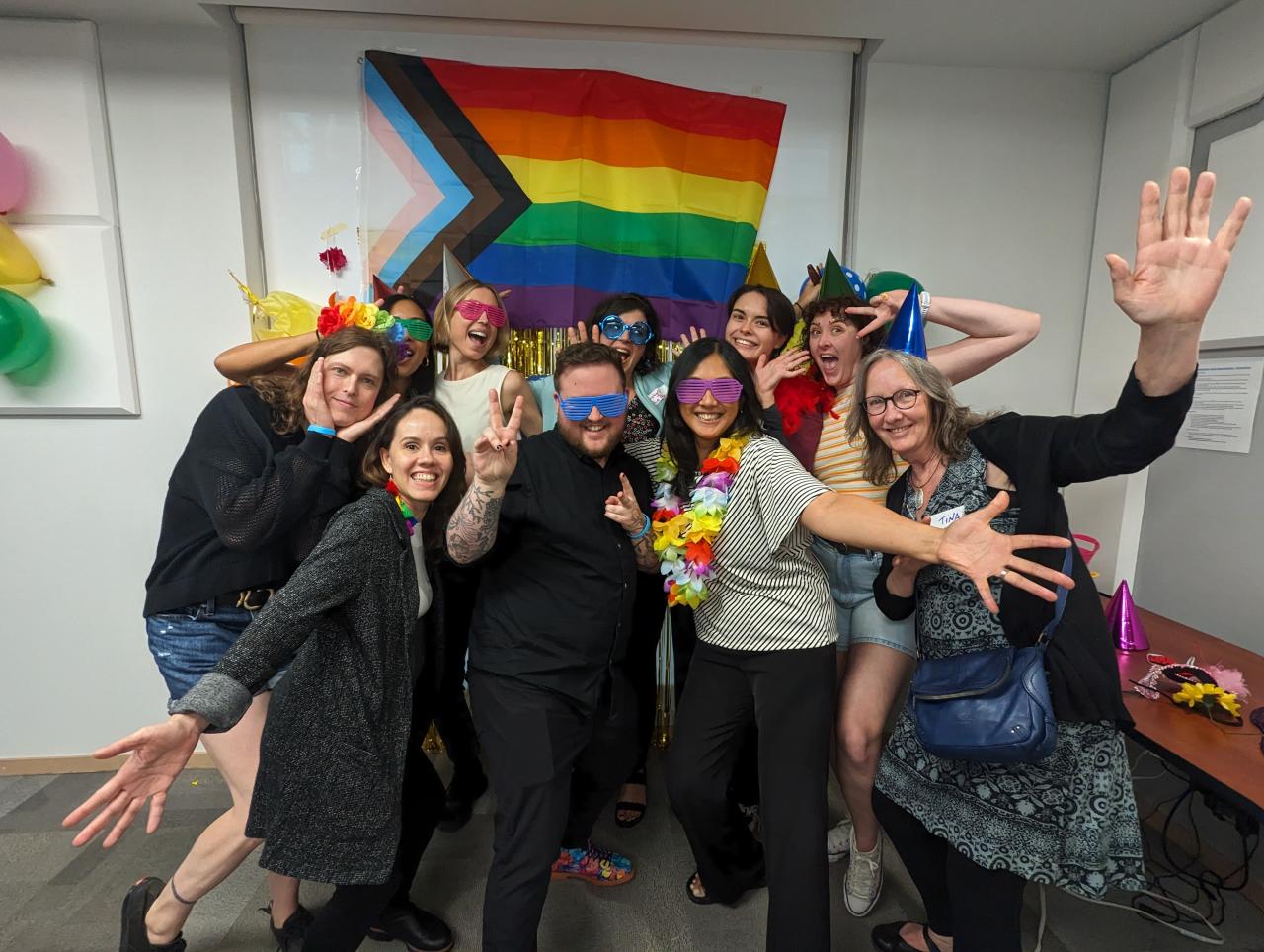 YWCA BC's 2023 Gender Inclusion Committee celebrating Pride at our head office. (2023)