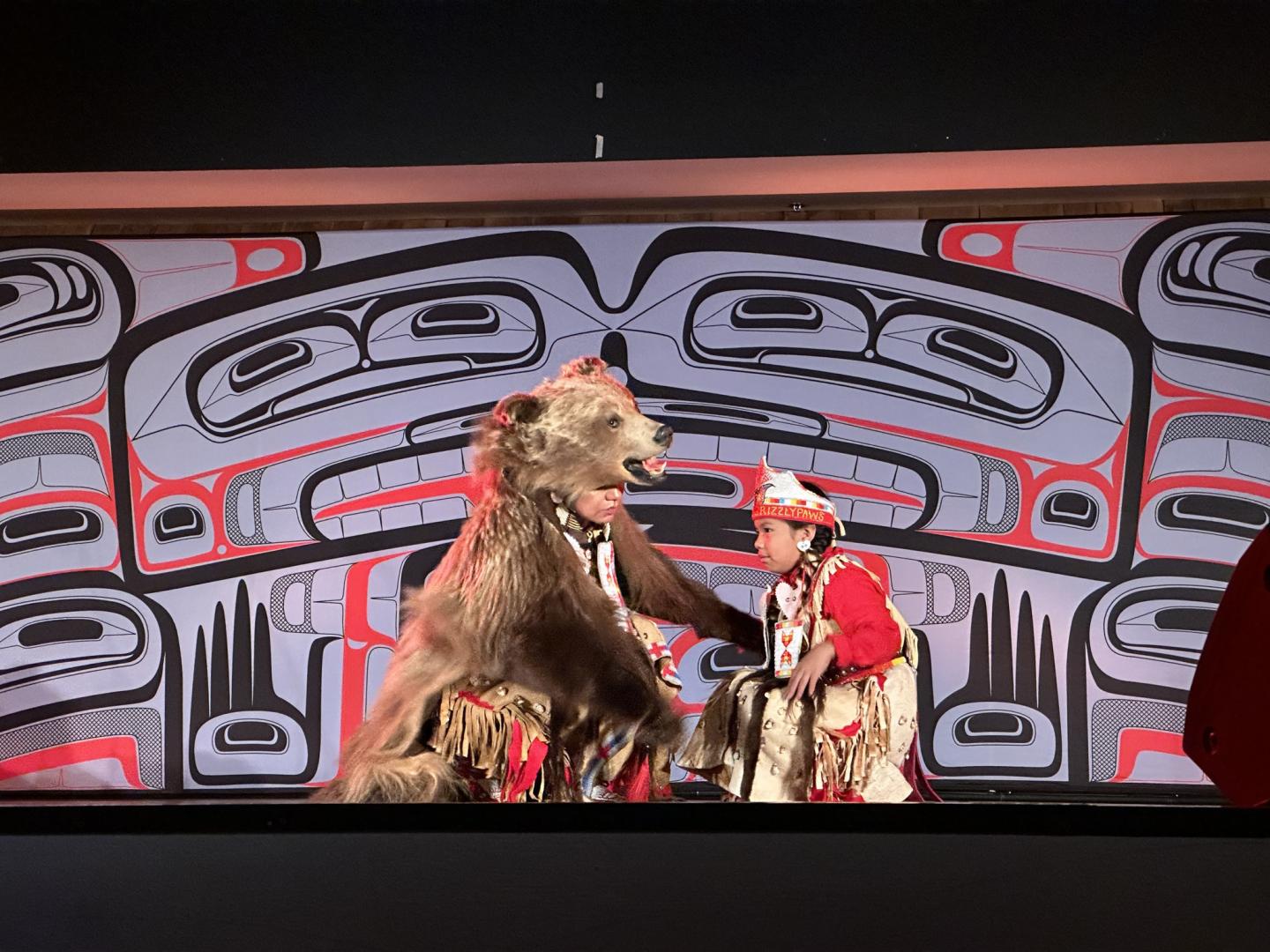 Laura Grizzlypaws and her daughter doing a bear dance together