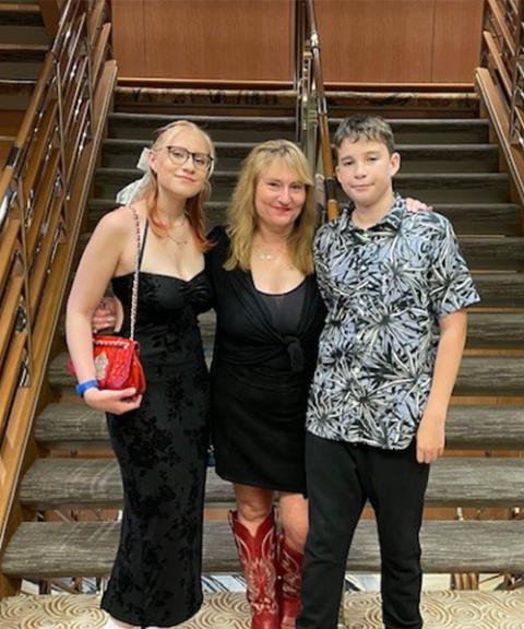 Mother with two kids