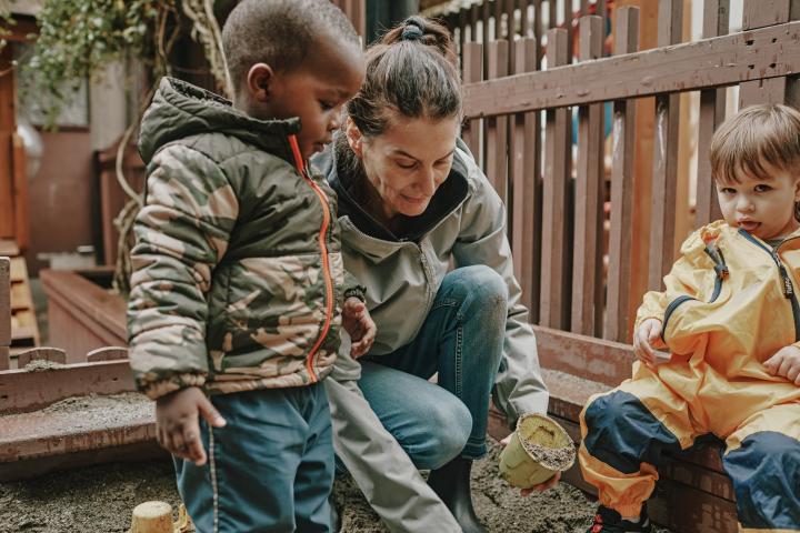 Children playing at a YWCA BC early learning and child care centre.