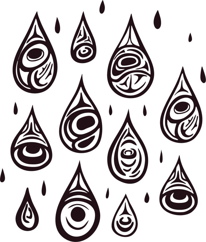 Tear drops with Coast Salish Patterns