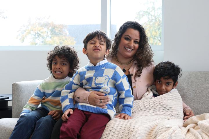 Radha, YWCA program participant, with her three sons