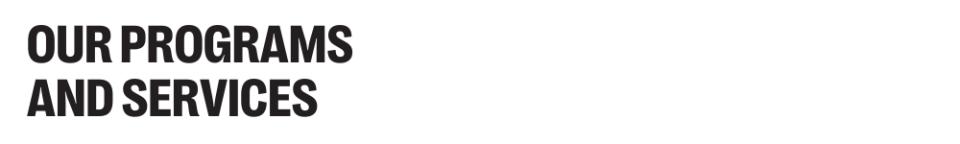 OUR PROGRAMS AND SERVICES