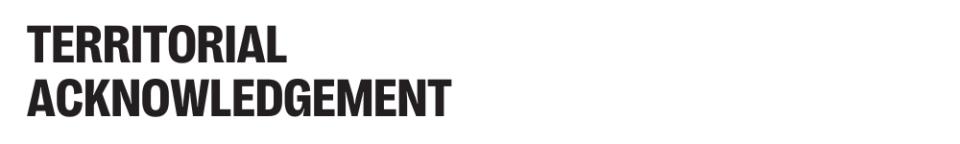 TERRITORIAL ACKNOWLEDGEMENT
