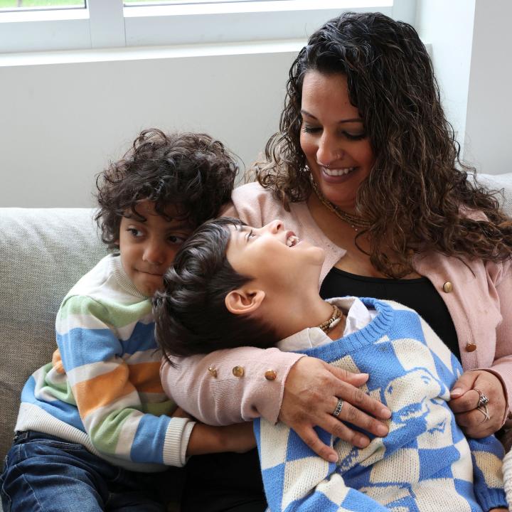 Mom and sons at the YWCA